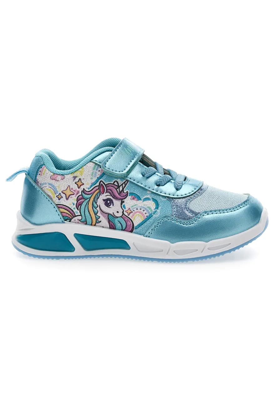 Scarpe azzurre con luci e strappo Funicorn S8010199T10