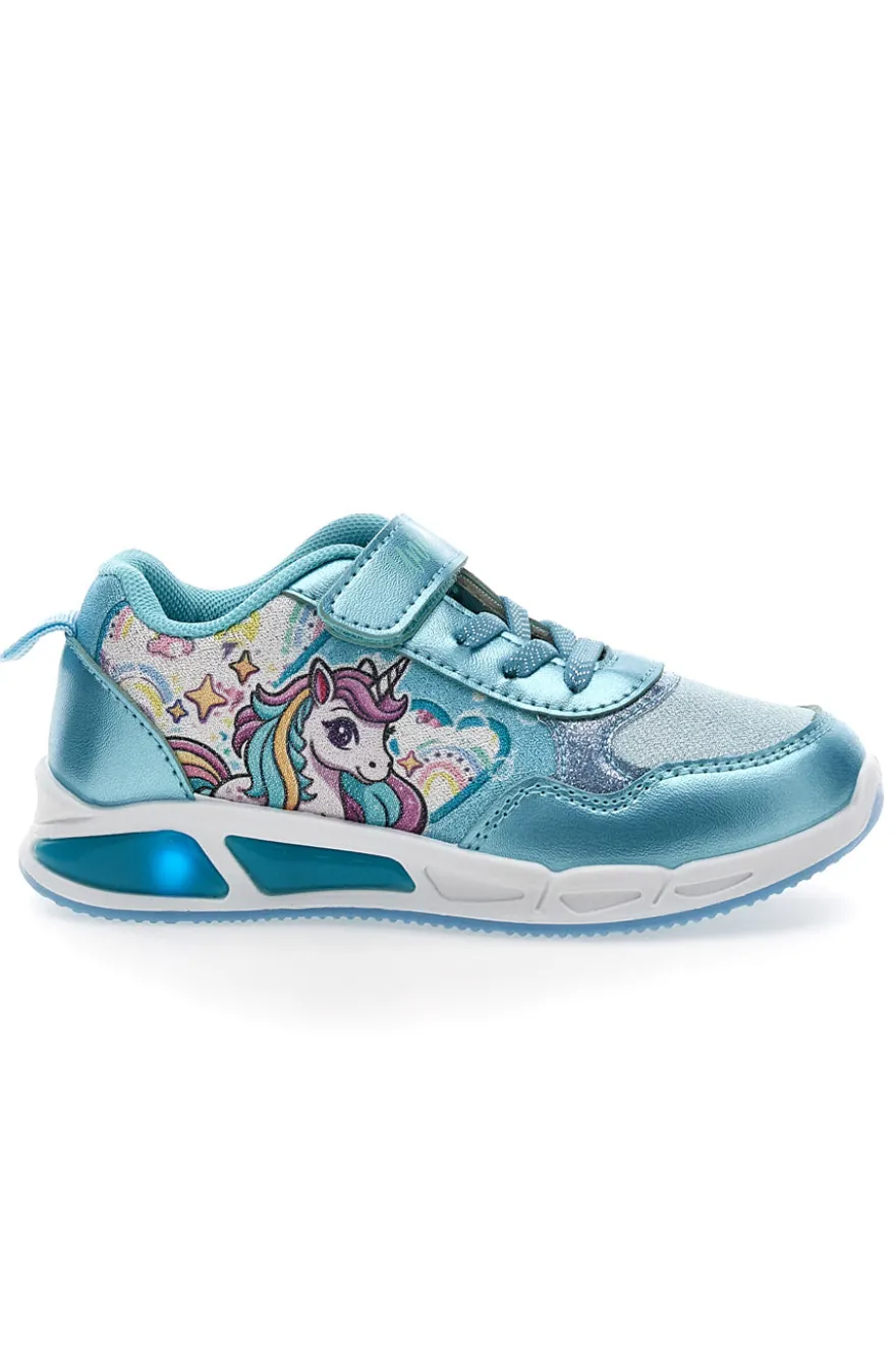 Scarpe azzurre con luci e strappo Funicorn S8010199T10