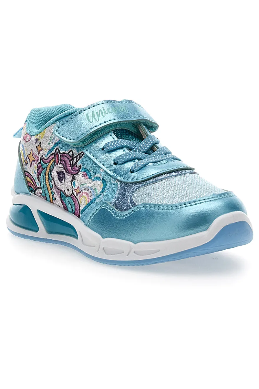 Scarpe azzurre con luci e strappo Funicorn S8010199T10