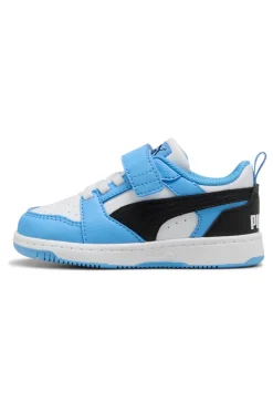 Scarpe azzurro bianco con chiusura a strappo Puma Rebound V6 Lo AC+ Inf