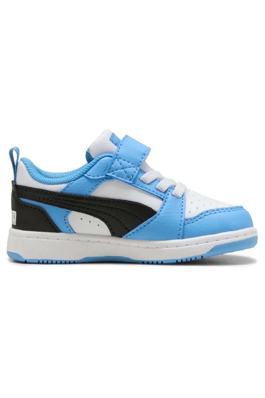 Scarpe azzurro bianco con chiusura a strappo Puma Rebound V6 Lo AC+ Inf