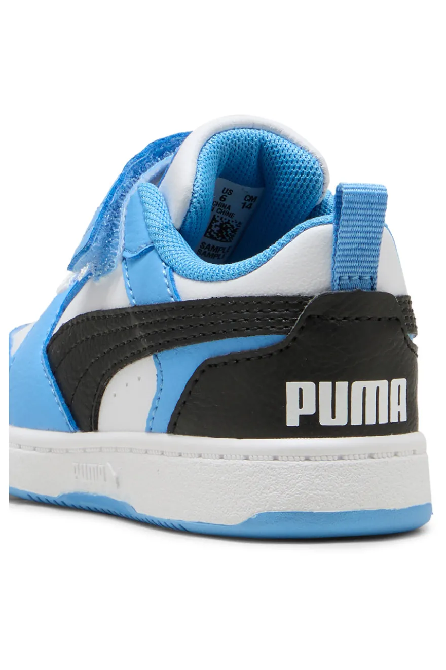 Scarpe azzurro bianco con chiusura a strappo Puma Rebound V6 Lo AC+ Inf