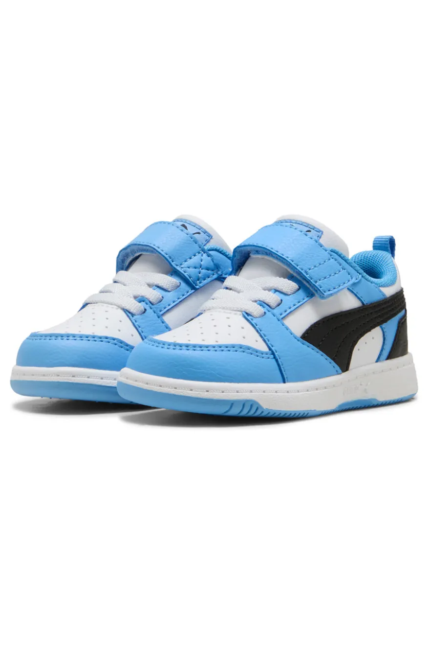 Scarpe azzurro bianco con chiusura a strappo Puma Rebound V6 Lo AC+ Inf
