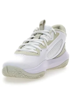 Scarpe basket bianche con inserti beige e suola ammortizzata Under Armour Lockdown 6