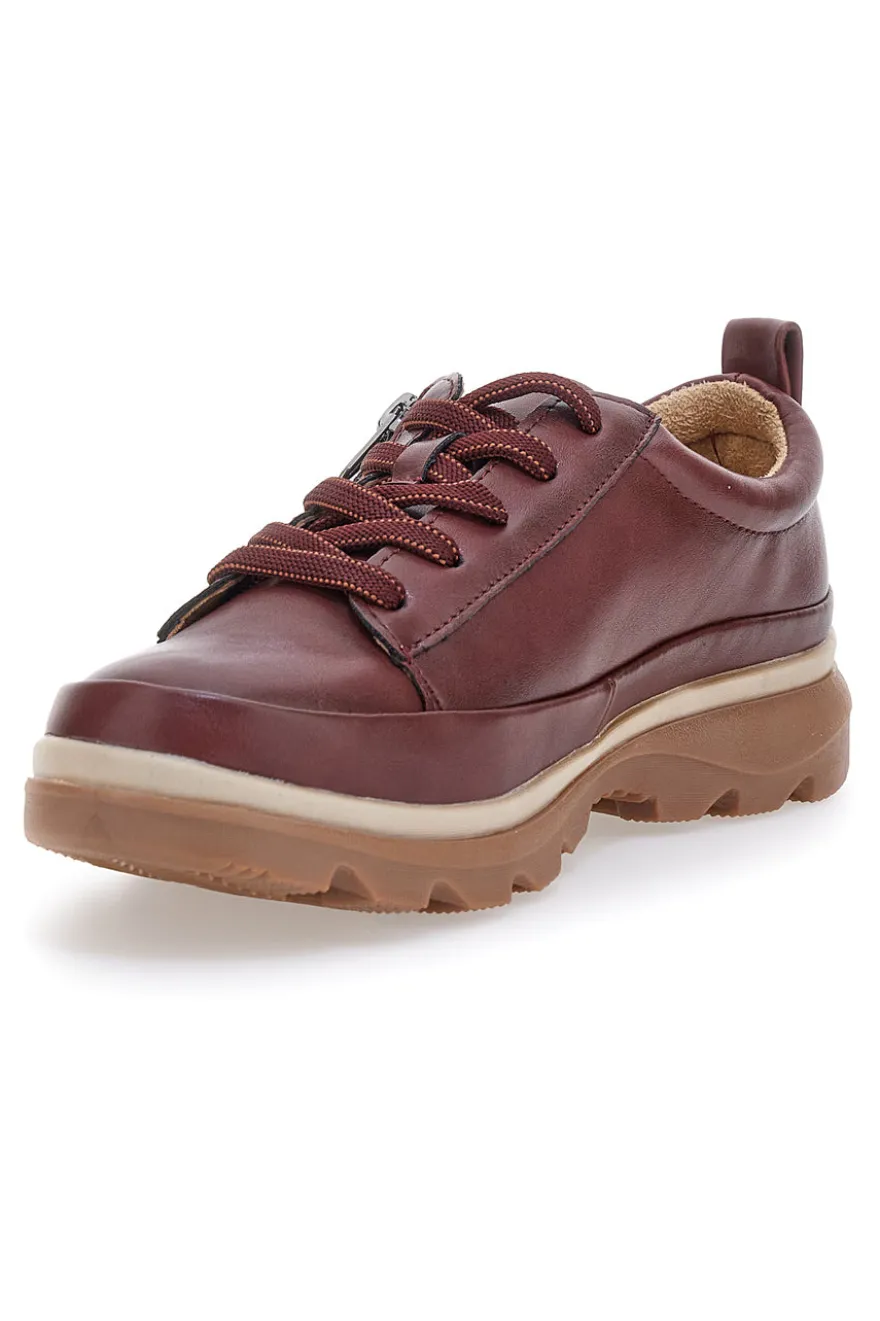 Scarpe basse bordeaux con zip laterale e suola carrarmato Altemberg 9