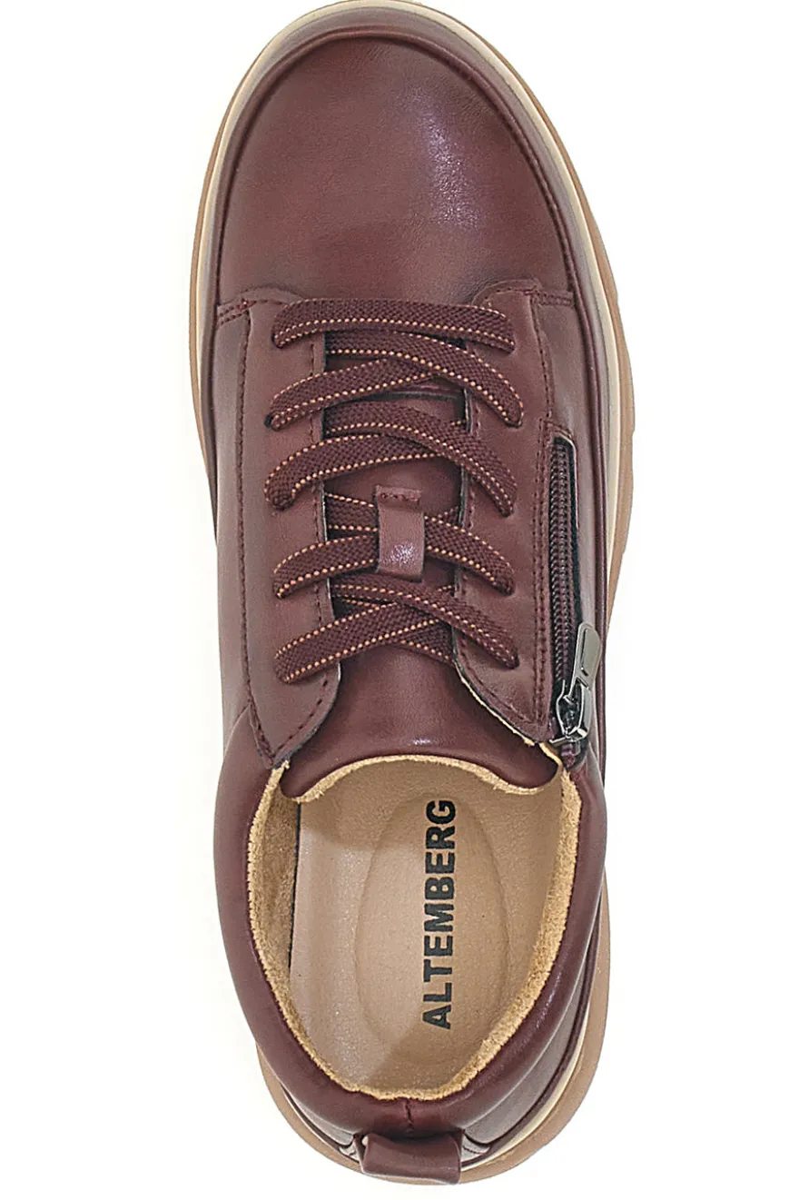 Scarpe basse bordeaux con zip laterale e suola carrarmato Altemberg 9