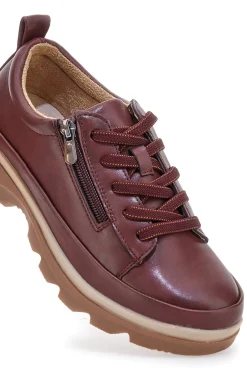 Scarpe basse bordeaux con zip laterale e suola carrarmato Altemberg 9
