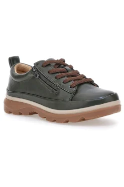 Scarpe basse verde scuro con zip laterale e suola carrarmato Altemberg 9