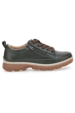 Scarpe basse verde scuro con zip laterale e suola carrarmato Altemberg 9