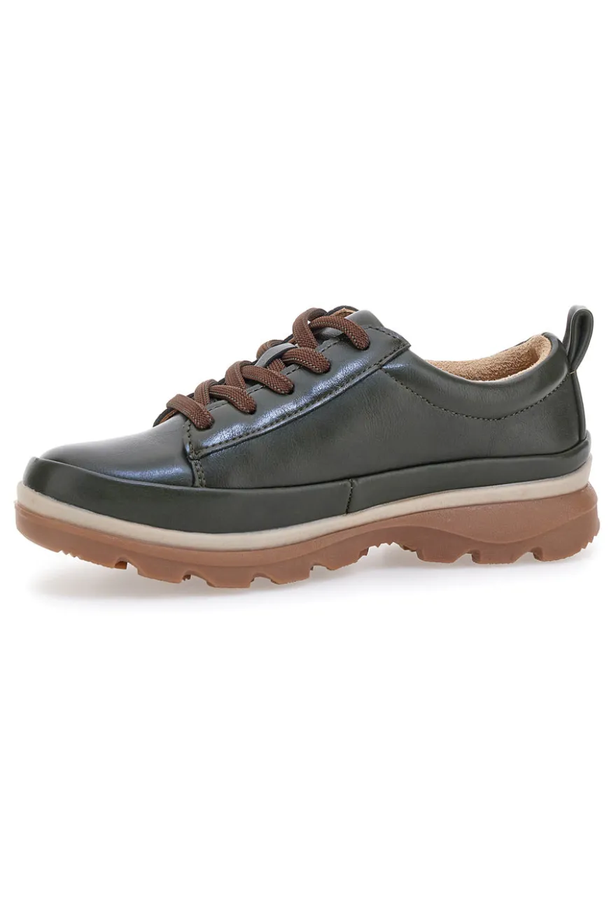 Scarpe basse verde scuro con zip laterale e suola carrarmato Altemberg 9