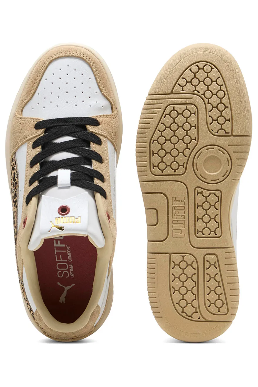 scarpe beige con dettagli animalier in suede Puma Rebound Femme Low Animal