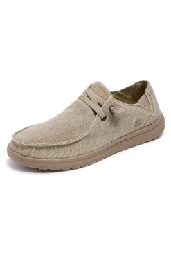 Scarpe beige in tela stile mocassino Skechers Melson Raymon