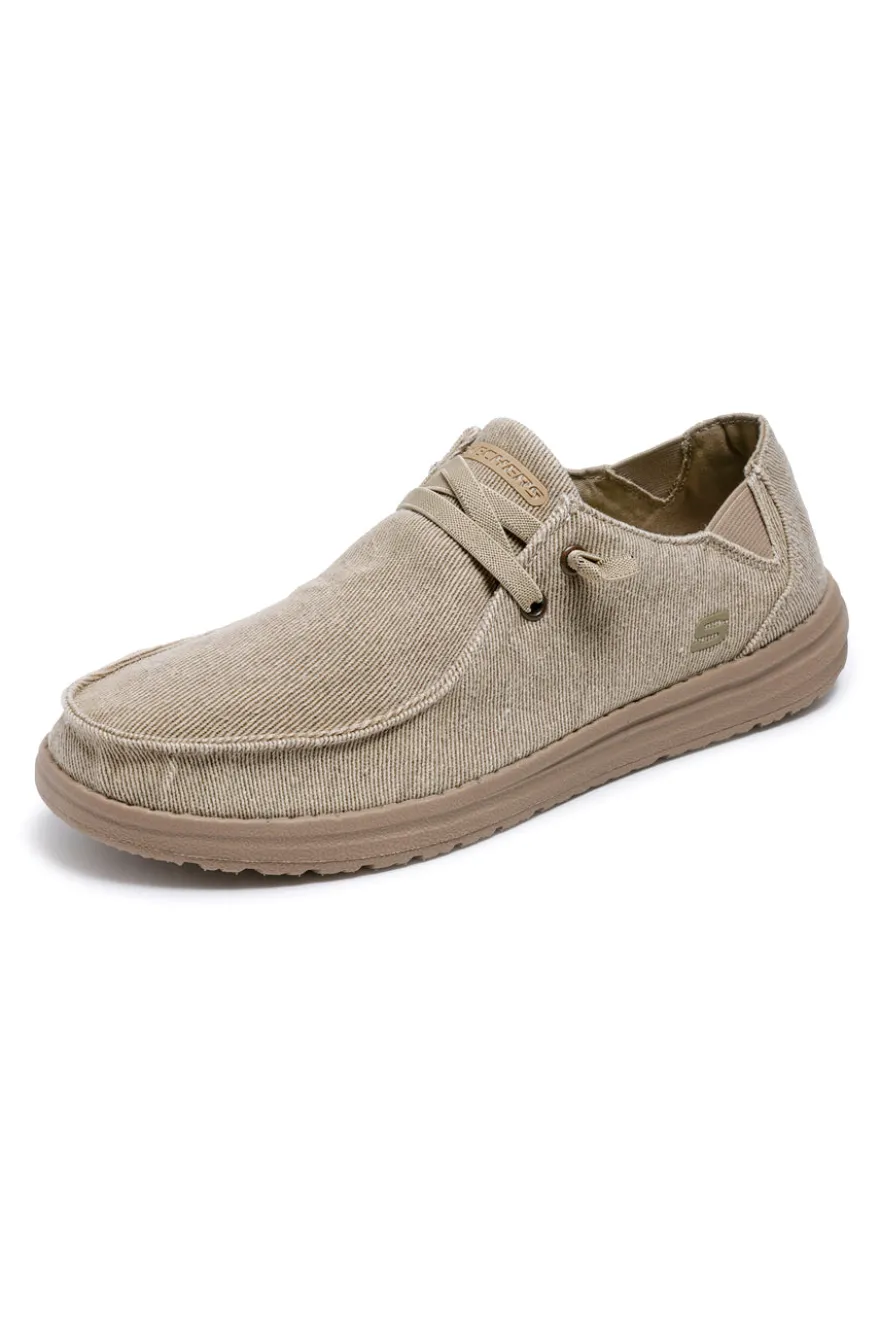 Scarpe beige in tela stile mocassino Skechers Melson Raymon