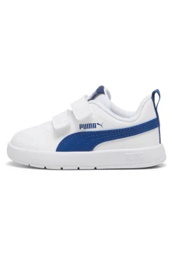 Scarpe bianche blu con chiusura a strappo Puma Courtflex V3 V Inf