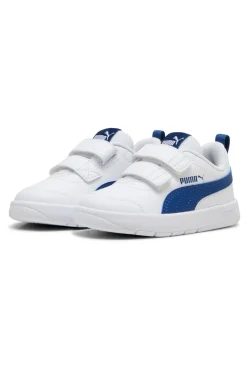 Scarpe bianche blu con chiusura a strappo Puma Courtflex V3 V Inf