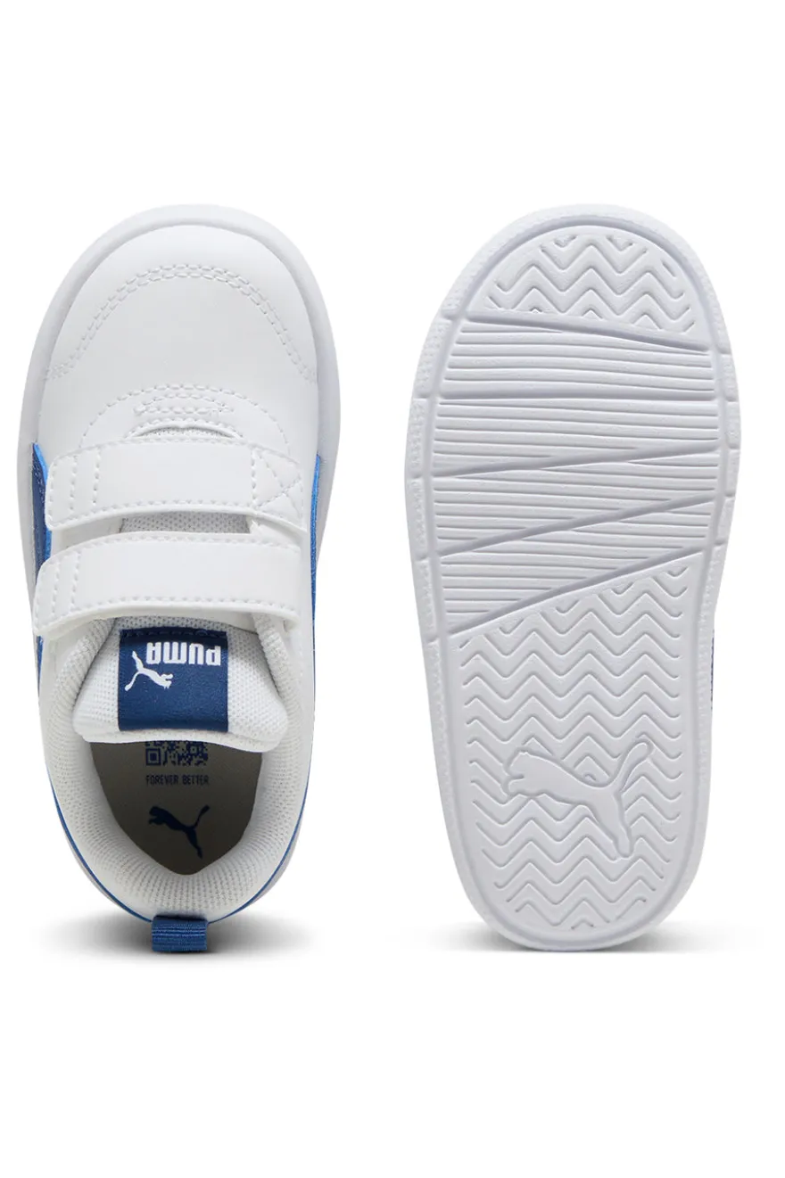 Scarpe bianche blu con chiusura a strappo Puma Courtflex V3 V Inf