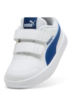 Scarpe bianche blu con chiusura a strappo Puma Courtflex V3 V Inf