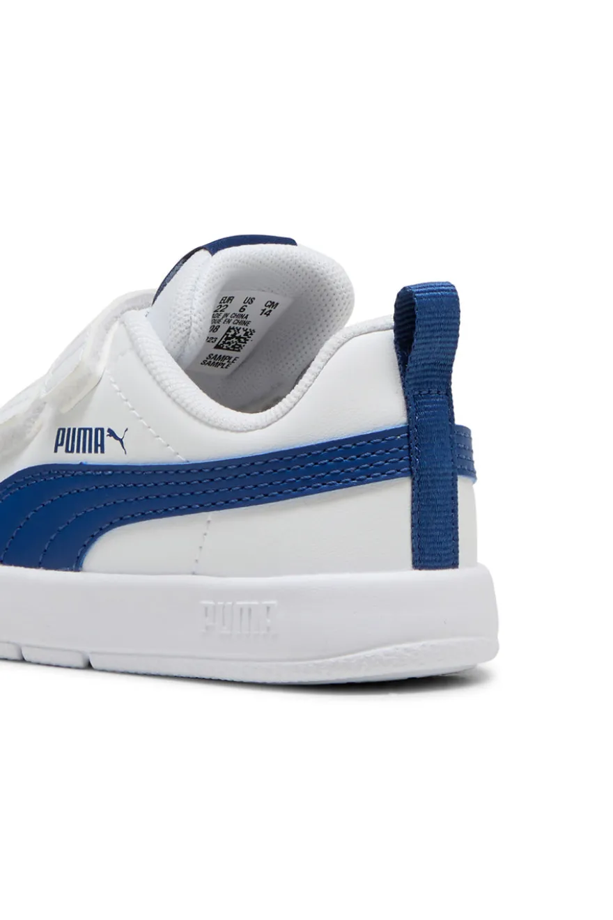 Scarpe bianche blu con chiusura a strappo Puma Courtflex V3 V Inf