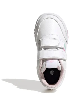 Scarpe bianche con dettagli pastello e chiusura a strappo Adidas Tensaur Sport 2 CF I