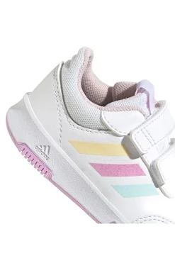 Scarpe bianche con dettagli pastello e chiusura a strappo Adidas Tensaur Sport 2 CF I