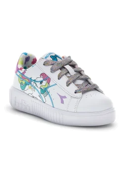 Scarpe bianche con lacci e stampa multicolore Diadora Game Step Starshine PS