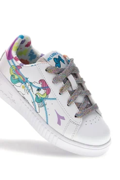 Scarpe bianche con lacci e stampa multicolore Diadora Game Step Starshine PS