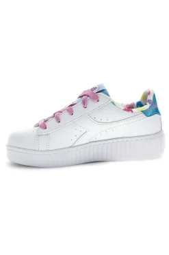 Scarpe bianche con lacci e dettagli azzurri Diadora Game Step Moonstone PS