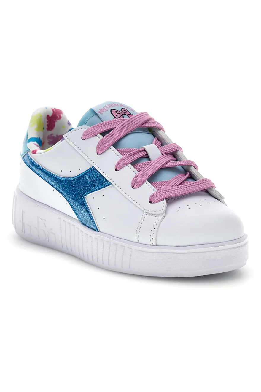 Scarpe bianche con lacci e dettagli azzurri Diadora Game Step Moonstone PS