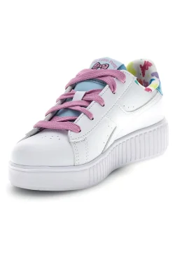 Scarpe bianche con lacci e dettagli azzurri Diadora Game Step Moonstone PS
