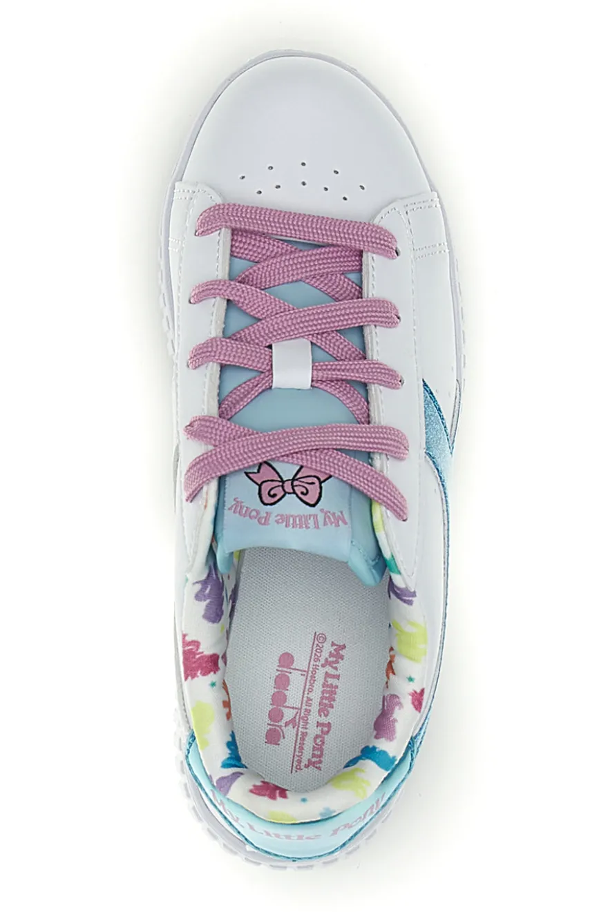 Scarpe bianche con lacci e dettagli azzurri Diadora Game Step Moonstone PS