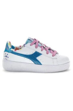 Scarpe bianche con lacci e dettagli azzurri Diadora Game Step Moonstone PS