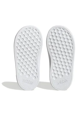 Scarpe bianche con strisce blu e chiusura a strappo Adidas Grand Court 2 CF I