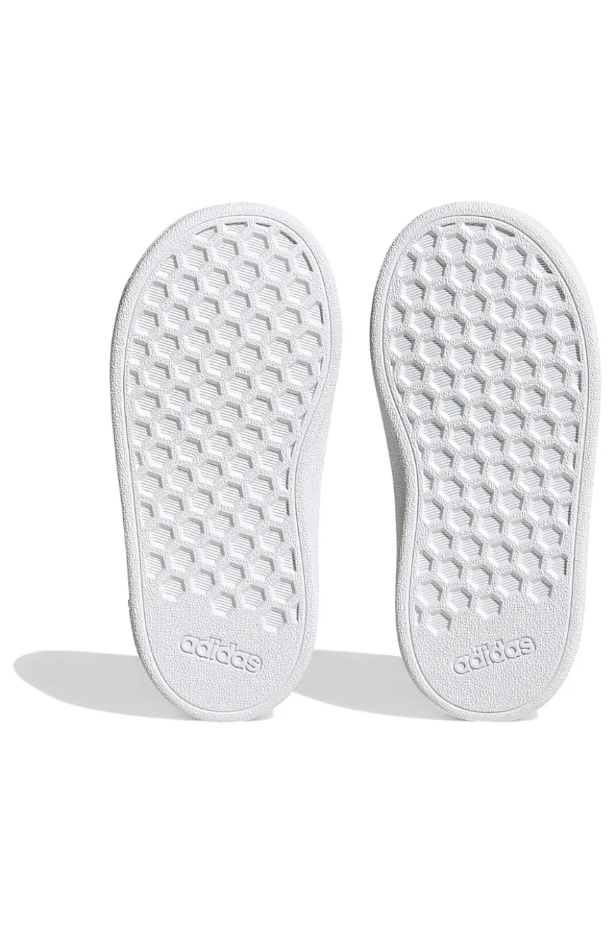 Scarpe bianche con strisce blu e chiusura a strappo Adidas Grand Court 2 CF I