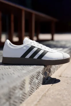 Scarpe bianche con strisce nere punta rinforzata Adidas VL Court Base