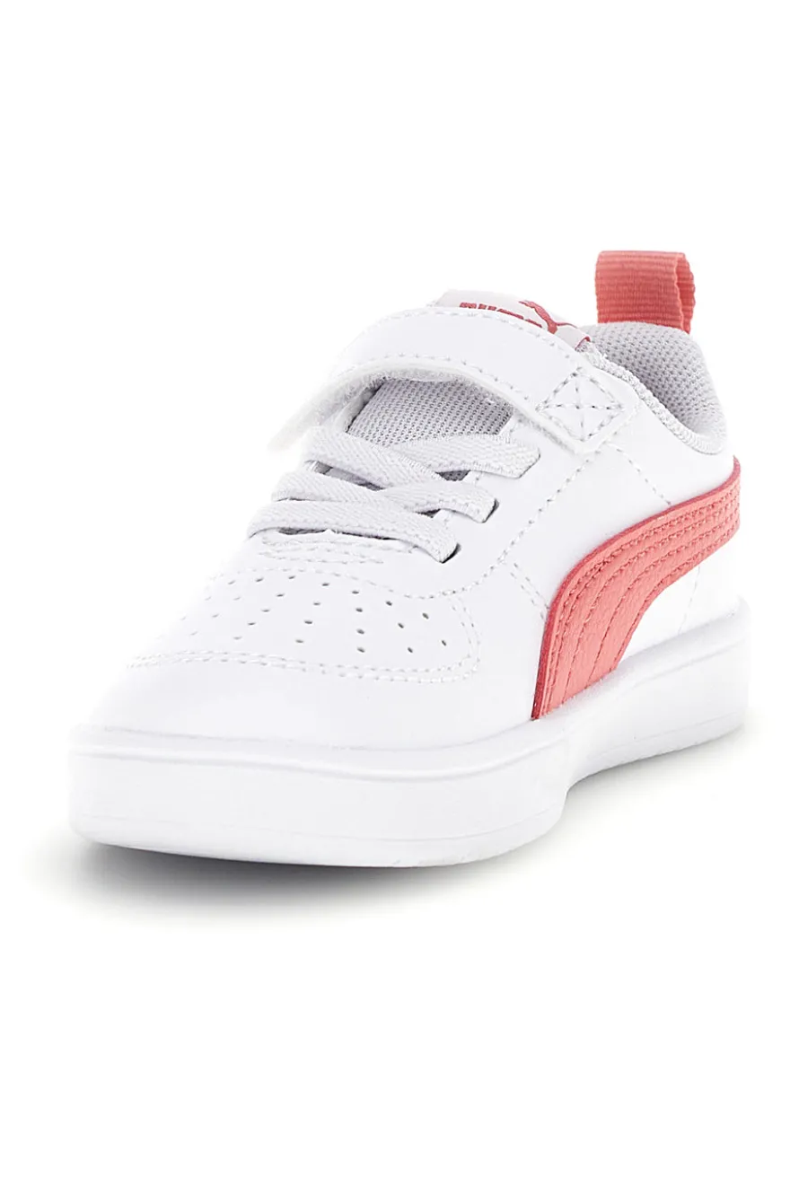 Scarpe bianche corallo con chiusura a strappo e lacci elastici Puma Rickie AC+ Inf