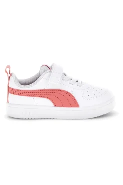 Scarpe bianche corallo con chiusura a strappo e lacci elastici Puma Rickie AC+ Inf
