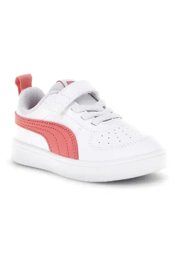 Scarpe bianche corallo con chiusura a strappo e lacci elastici Puma Rickie AC+ Inf