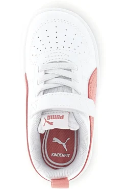 Scarpe bianche corallo con chiusura a strappo e lacci elastici Puma Rickie AC+ Inf