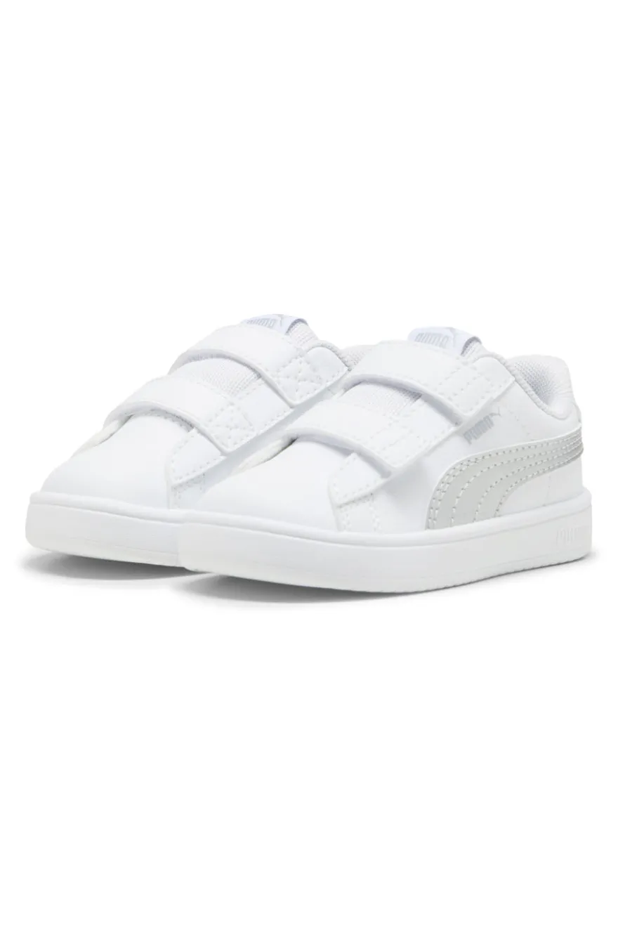 Scarpe bianche e argento con chiusura a strappo Puma Rickie Classic V Inf