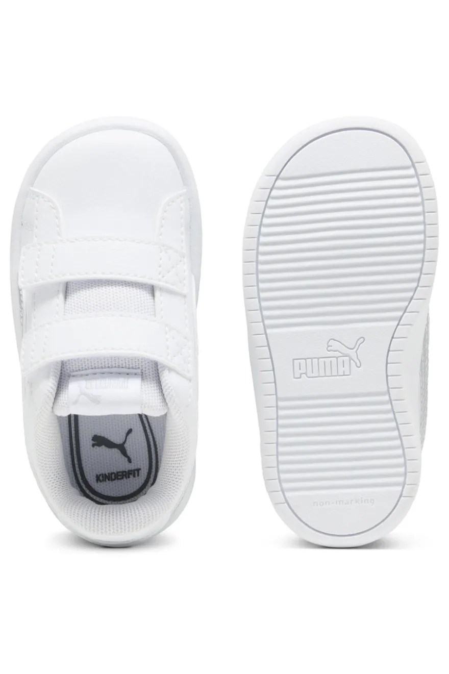 Scarpe bianche e argento con chiusura a strappo Puma Rickie Classic V Inf