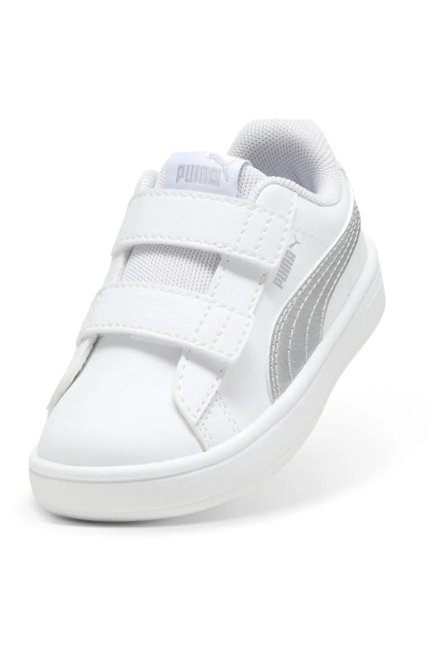 Scarpe bianche e argento con chiusura a strappo Puma Rickie Classic V Inf