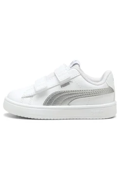Scarpe bianche e argento con chiusura a strappo Puma Rickie Classic V Inf