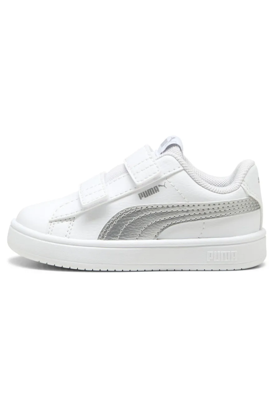 Scarpe bianche e argento con chiusura a strappo Puma Rickie Classic V Inf