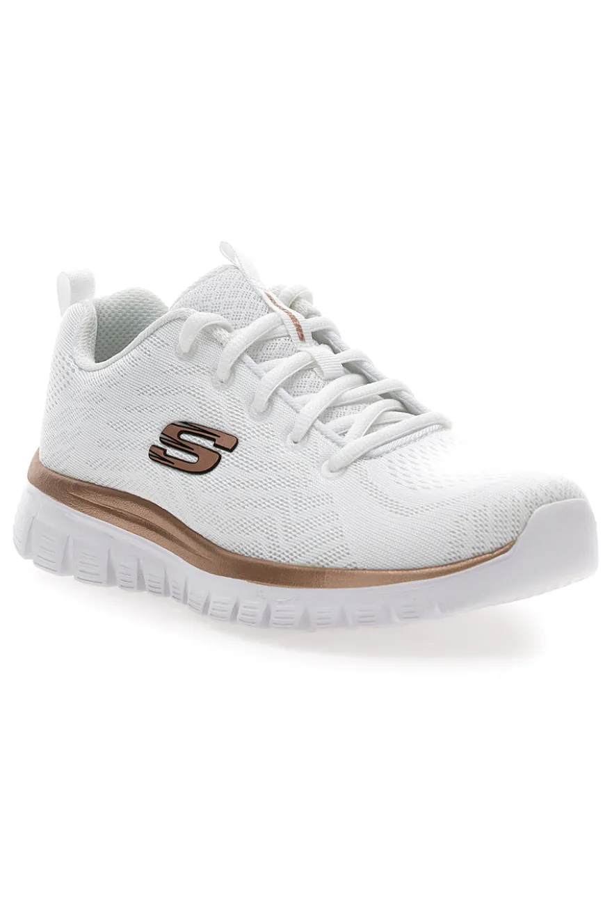 Scarpe bianche in mesh con Memory Foam Skechers Graceful Get Connected