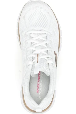 Scarpe bianche in mesh con Memory Foam Skechers Graceful Get Connected