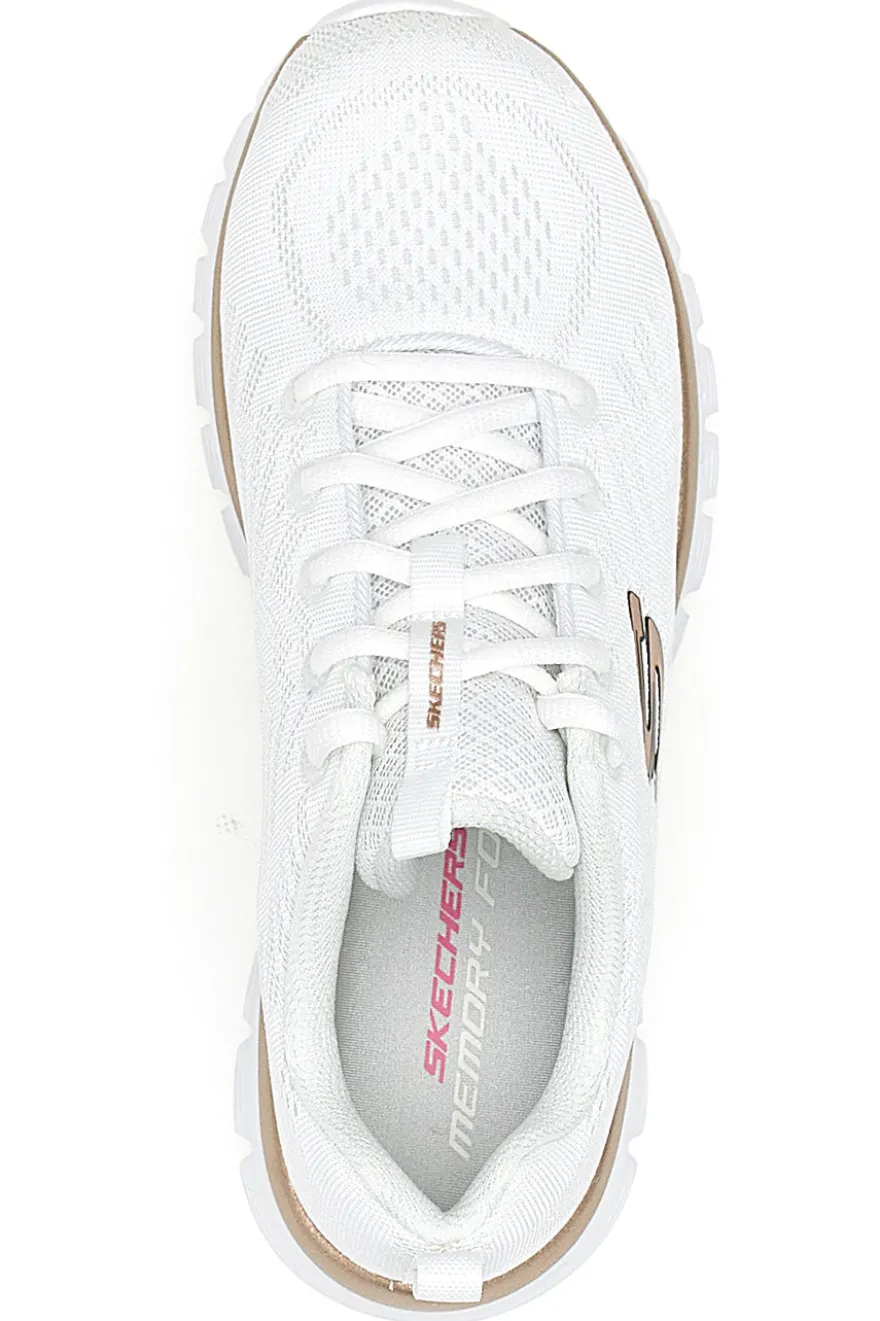 Scarpe bianche in mesh con Memory Foam Skechers Graceful Get Connected