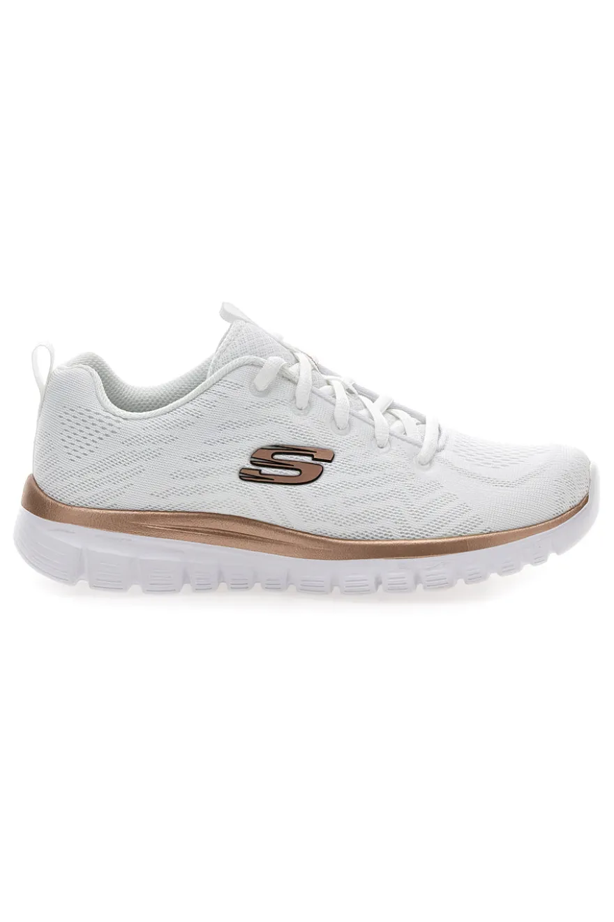 Scarpe bianche in mesh con Memory Foam Skechers Graceful Get Connected