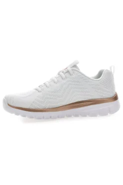 Scarpe bianche in mesh con Memory Foam Skechers Graceful Get Connected