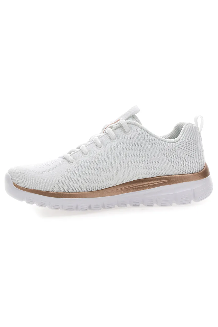 Scarpe bianche in mesh con Memory Foam Skechers Graceful Get Connected