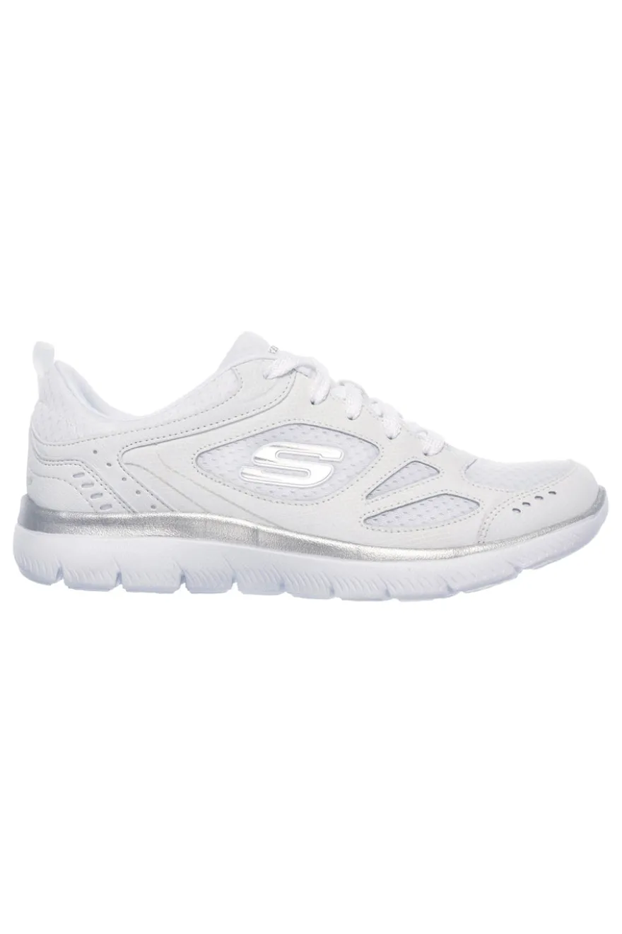 Scarpe bianche leggere con inserti argento Skechers SUMMITS SUITED